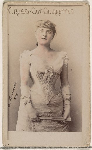 Card Number 205, Blanche Roosevelt, from the Actors and Actresses series (N145-1) issued by Duke Sons & Co. to promote Cross Cut Cigarettes
