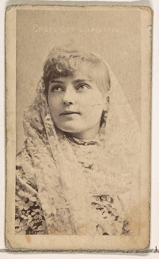 Card Number 5, Lillian Russell, from the Actors and Actresses series (N145-1) issued by Duke Sons & Co. to promote Cross Cut Cigarettes