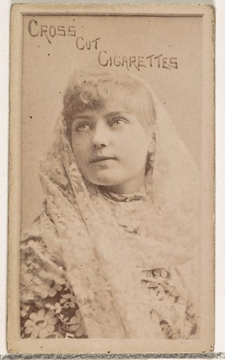 Card Number 5, Lillian Russell, from the Actors and Actresses series (N145-1) issued by Duke Sons & Co. to promote Cross Cut Cigarettes
