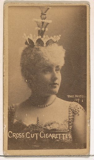 Card Number 109, Lillian Russell, from the Actors and Actresses series (N145-1) issued by Duke Sons & Co. to promote Cross Cut Cigarettes