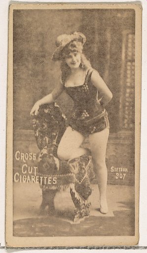 Card Number 307, Stetson, from the Actors and Actresses series (N145-1) issued by Duke Sons & Co. to promote Cross Cut Cigarettes