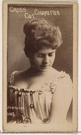 Card Number 143, Sutherland, from the Actors and Actresses series (N145-1) issued by Duke Sons & Co. to promote Cross Cut Cigarettes
