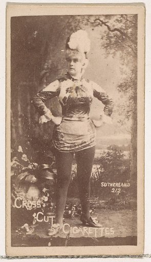 Card Number 212, Sutherland, from the Actors and Actresses series (N145-1) issued by Duke Sons & Co. to promote Cross Cut Cigarettes
