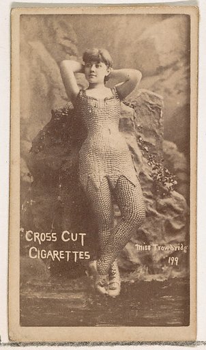 Card Number 199, Miss Trowbridge, from the Actors and Actresses series (N145-1) issued by Duke Sons & Co. to promote Cross Cut Cigarettes