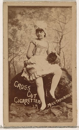 Card Number 29, Miss Trowbridge, from the Actors and Actresses series (N145-1) issued by Duke Sons & Co. to promote Cross Cut Cigarettes