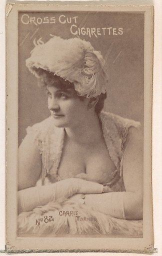 Card Number 82, Carrie Turner, from the Actors and Actresses series (N145-1) issued by Duke Sons & Co. to promote Cross Cut Cigarettes