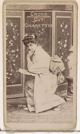 Card Number 52, Geraldine Ulmer, from the Actors and Actresses series (N145-1) issued by Duke Sons & Co. to promote Cross Cut Cigarettes