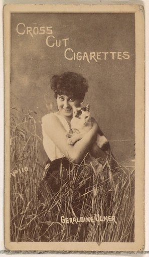 Card Number 110, Geraldine Ulmer, from the Actors and Actresses series (N145-1) issued by Duke Sons & Co. to promote Cross Cut Cigarettes