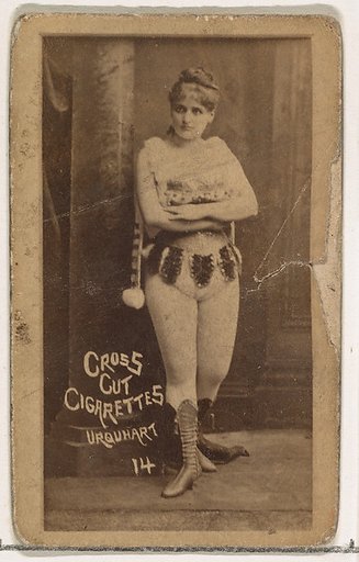 Card Number 14, Urquhart, from the Actors and Actresses series (N145-1) issued by Duke Sons & Co. to promote Cross Cut Cigarettes