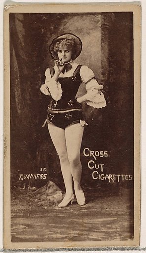 Card Number 313, T. Vanness, from the Actors and Actresses series (N145-1) issued by Duke Sons & Co. to promote Cross Cut Cigarettes