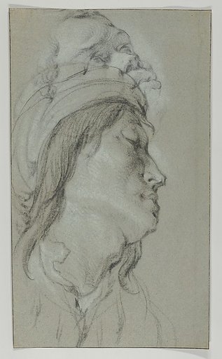 Head Studies of A Young Man Wearing a Hat and of a Black Man