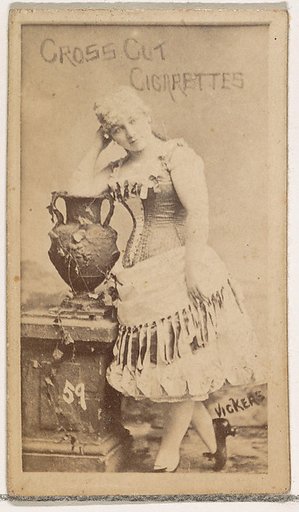 Card Number 59, Vickers, from the Actors and Actresses series (N145-1) issued by Duke Sons & Co. to promote Cross Cut Cigarettes