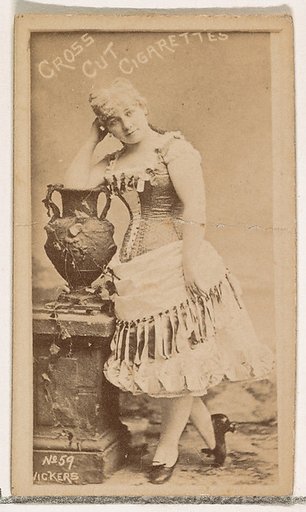 Card Number 59, Vickers, from the Actors and Actresses series (N145-1) issued by Duke Sons & Co. to promote Cross Cut Cigarettes