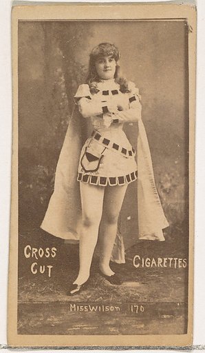 Card Number 170, Miss Wilson, from the Actors and Actresses series (N145-1) issued by Duke Sons & Co. to promote Cross Cut Cigarettes