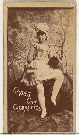 Actress holding bucket, from the Actors and Actresses series (N145-1) issued by Duke Sons & Co. to promote Cross Cut Cigarettes