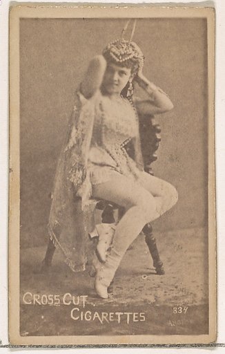 Card Number 334, from the Actors and Actresses series (N145-1) issued by Duke Sons & Co. to promote Cross Cut Cigarettes