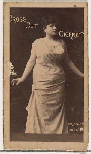 Card Number 119, Pauline Hall, from the Actors and Actresses series (N145-1) issued by Duke Sons & Co. to promote Cross Cut Cigarettes