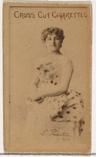 Card Number 223, L. Paullin, from the Actors and Actresses series (N145-1) issued by Duke Sons & Co. to promote Cross Cut Cigarettes