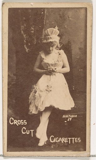 Card Number 59, Montague, from the Actors and Actresses series (N145-1) issued by Duke Sons & Co. to promote Cross Cut Cigarettes