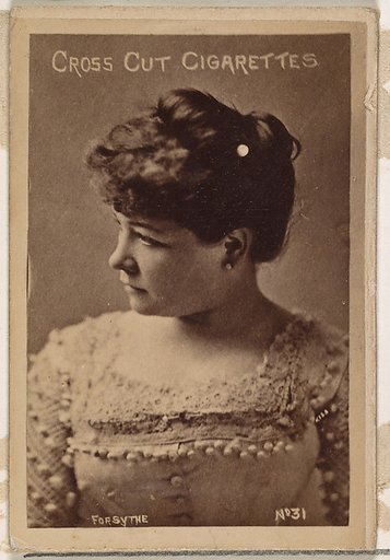 Card Number 31, Forsythe, from the Actors and Actresses series (N145-1) issued by Duke Sons & Co. to promote Cross Cut Cigarettes