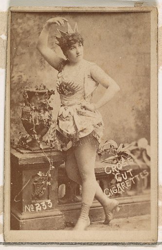Card Number 233, Lillian Russell, from the Actors and Actresses series (N145-1) issued by Duke Sons & Co. to promote Cross Cut Cigarettes