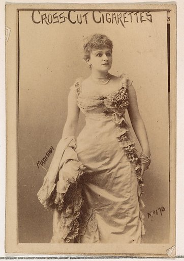 Card Number 170, Madison, from the Actors and Actresses series (N145-1) issued by Duke Sons & Co. to promote Cross Cut Cigarettes