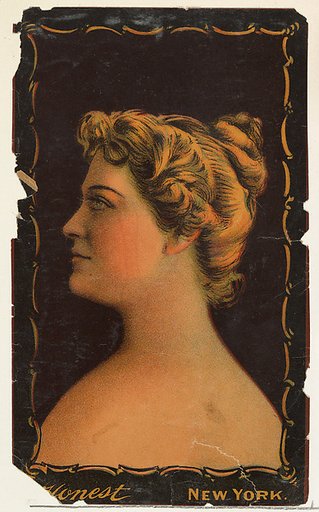 Portrait of actress facing left, from the Transparencies series (N137) issued by W. Duke, Sons & Co. to promote Honest Long Cut Tobacco