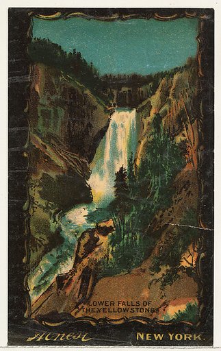Lower Falls of the Yellowstones, from the Transparencies series (N137) issued by W. Duke, Sons & Co. to promote Honest Long Cut Tobacco