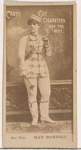 Card Number 254, May Bardell, from the Actors and Actresses series (N145-2) issued by Duke Sons & Co. to promote Cross Cut Cigarettes