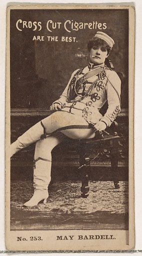 Card Number 253, May Bardell, from the Actors and Actresses series (N145-2) issued by Duke Sons & Co. to promote Cross Cut Cigarettes