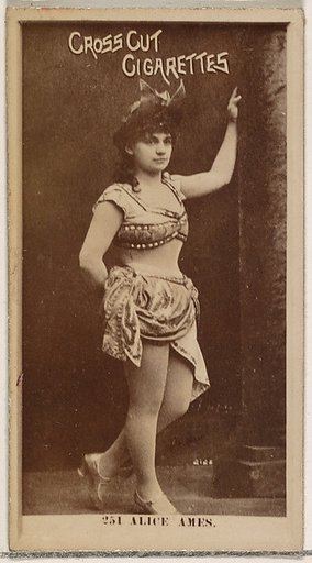 Card Number 251, Alice Ames, from the Actors and Actresses series (N145-2) issued by Duke Sons & Co. to promote Cross Cut Cigarettes