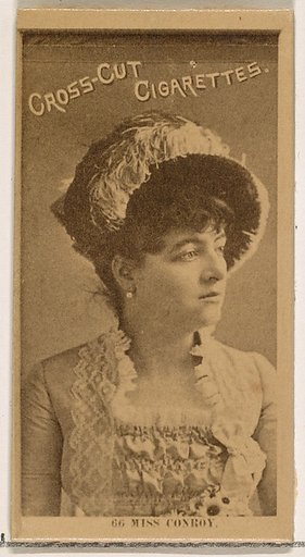 Card Number 66, Miss Conroy, from the Actors and Actresses series (N145-2) issued by Duke Sons & Co. to promote Cross Cut Cigarettes