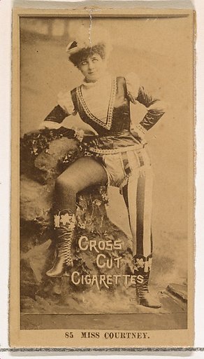 Card Number 85, Miss Courtney, from the Actors and Actresses series (N145-2) issued by Duke Sons & Co. to promote Cross Cut Cigarettes