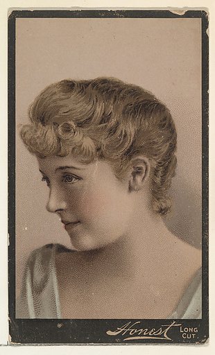 Actress in profile facing left, from Stars of the Stage, Third Series (N131) issued by Duke Sons & Co. to promote Honest Long Cut Tobacco
