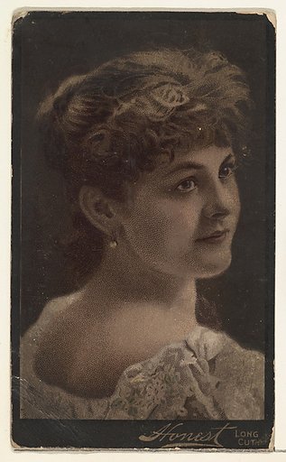 Actress posing in lace-collared bodice, from Stars of the Stage, Third Series (N131) issued by Duke Sons & Co. to promote Honest Long Cut Tobacco