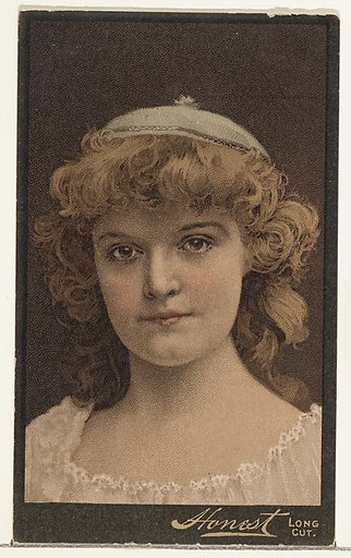Actress wearing small cloth cap, from Stars of the Stage, Third Series (N131) issued by Duke Sons & Co. to promote Honest Long Cut Tobacco