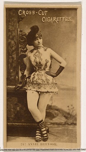 Card Number 242, Annie Brevoor, from the Actors and Actresses series (N145-2) issued by Duke Sons & Co. to promote Cross Cut Cigarettes