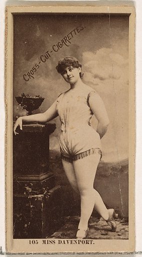 Card Number 105, Fanny Davenport, from the Actors and Actresses series (N145-2) issued by Duke Sons & Co. to promote Cross Cut Cigarettes