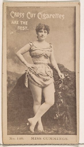 Card Number 140, Miss Cummings, from the Actors and Actresses series (N145-2) issued by Duke Sons & Co. to promote Cross Cut Cigarettes