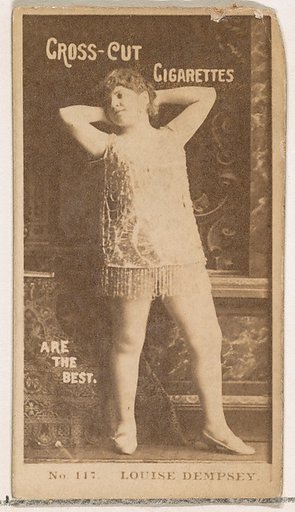 Card Number 117, Louise Dempsey, from the Actors and Actresses series (N145-2) issued by Duke Sons & Co. to promote Cross Cut Cigarettes