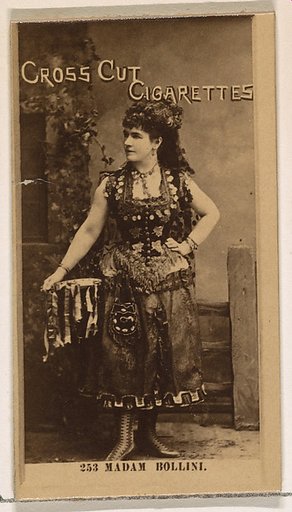 Card Number 253, Madam Bollini, from the Actors and Actresses series (N145-2) issued by Duke Sons & Co. to promote Cross Cut Cigarettes