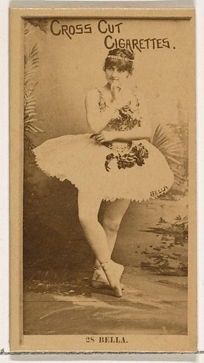 Card Number 28, Bella, from the Actors and Actresses series (N145-2) issued by Duke Sons & Co. to promote Cross Cut Cigarettes