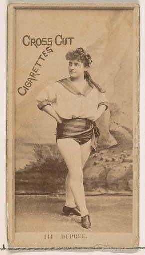 Card Number 244, Dupree, from the Actors and Actresses series (N145-2) issued by Duke Sons & Co. to promote Cross Cut Cigarettes