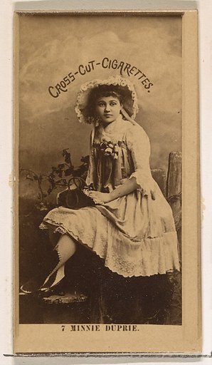 Card Number 7, Minnie Dupree, from the Actors and Actresses series (N145-2) issued by Duke Sons & Co. to promote Cross Cut Cigarettes