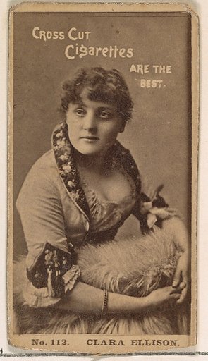 Card Number 112, Clara Ellison, from the Actors and Actresses series (N145-2) issued by Duke Sons & Co. to promote Cross Cut Cigarettes