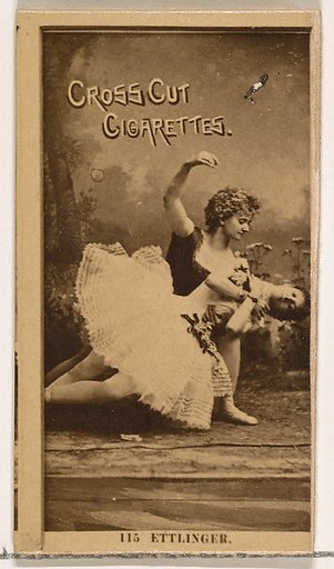 Card Number 115, Ettlinger, from the Actors and Actresses series (N145-2) issued by Duke Sons & Co. to promote Cross Cut Cigarettes