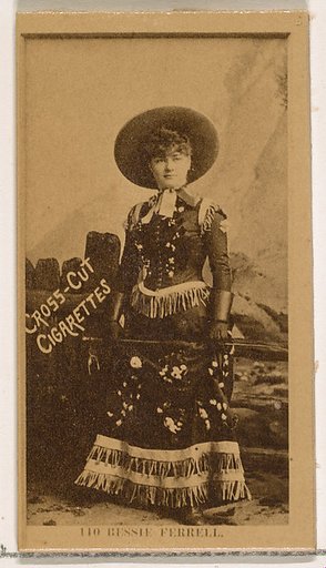 Card Number 110, Bessie Ferrell, from the Actors and Actresses series (N145-2) issued by Duke Sons & Co. to promote Cross Cut Cigarettes