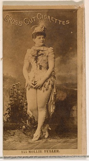 Card Number 155, Miss Fuller, from the Actors and Actresses series (N145-2) issued by Duke Sons & Co. to promote Cross Cut Cigarettes
