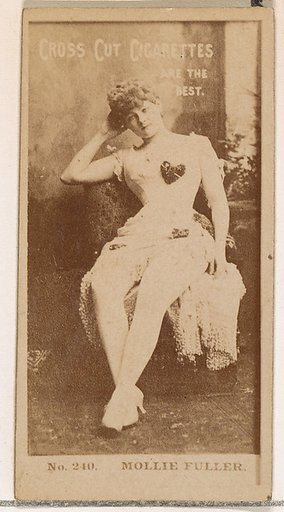 Card Number 240, Miss Fuller, from the Actors and Actresses series (N145-2) issued by Duke Sons & Co. to promote Cross Cut Cigarettes
