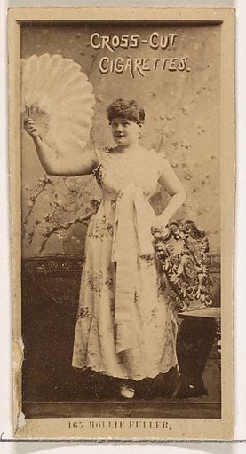 Card Number 165, Miss Fuller, from the Actors and Actresses series (N145-2) issued by Duke Sons & Co. to promote Cross Cut Cigarettes